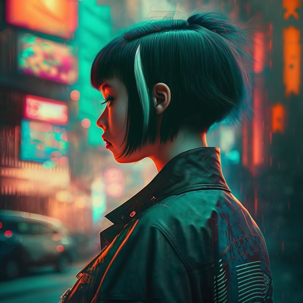 Short hair, Asian girl